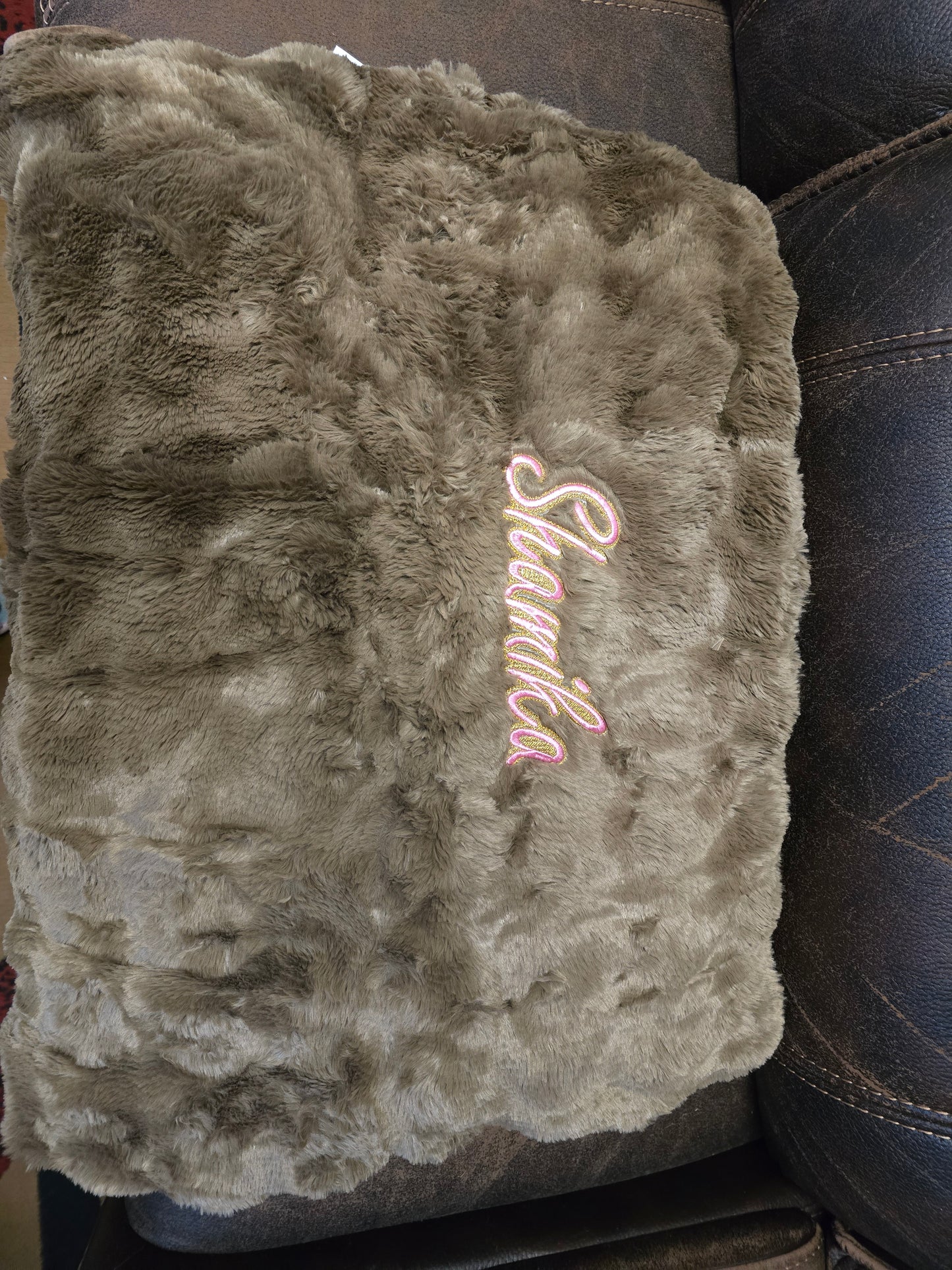 Embroidered Fleece Throw blanket 60"