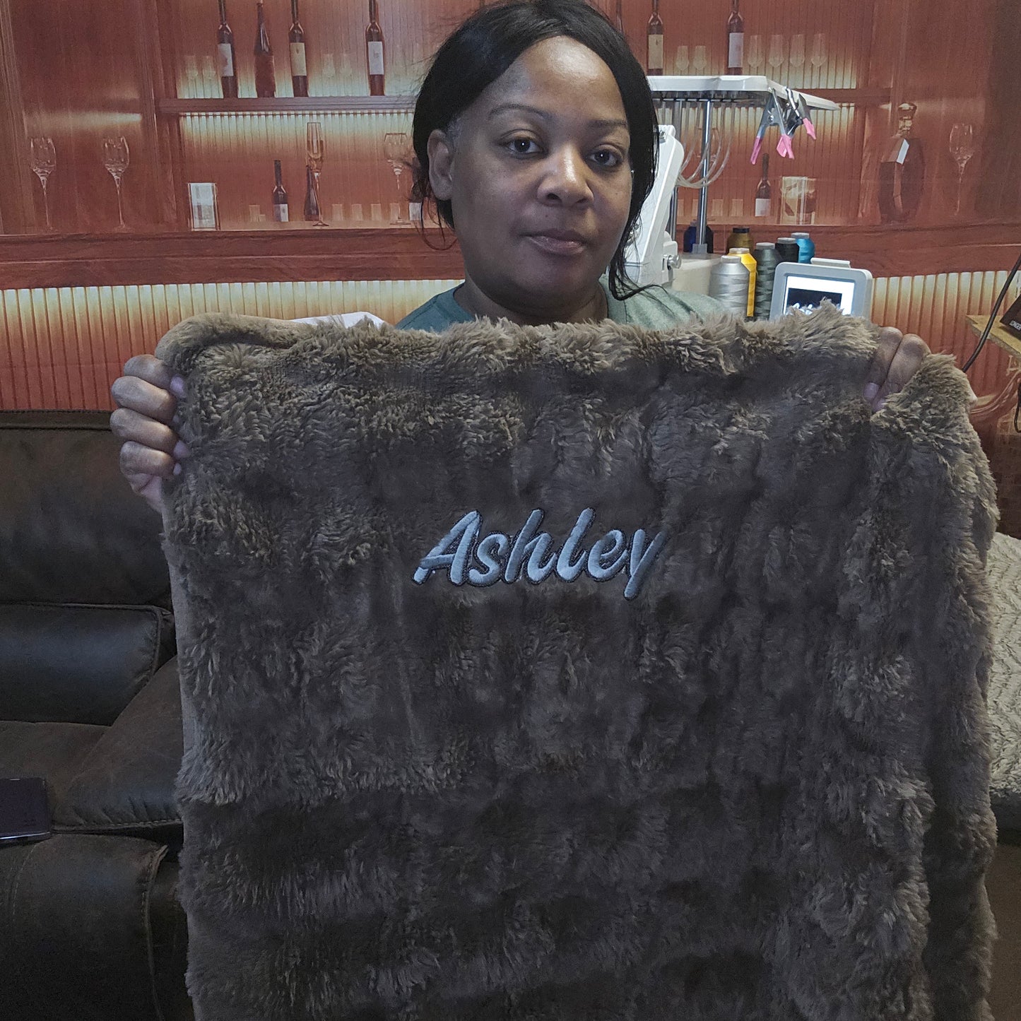 Embroidered Fleece Throw blanket 60"